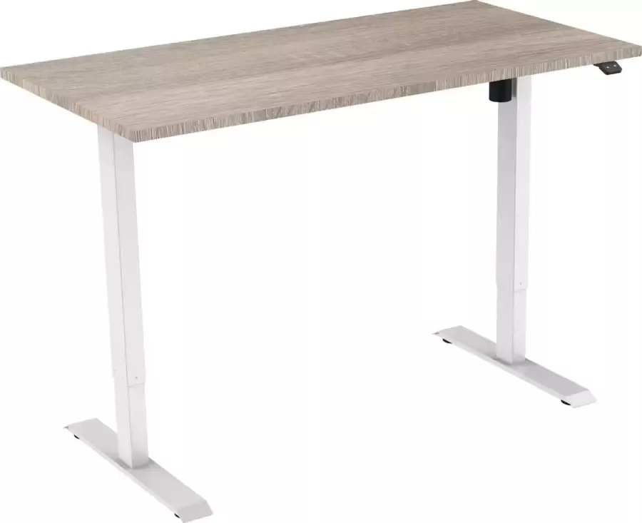 Euroseats Active zit sta bureau elektrisch 140 x 80 cm wit frame Robson Eiken werkblad- ergonomisch bureau verstelbaar bureau