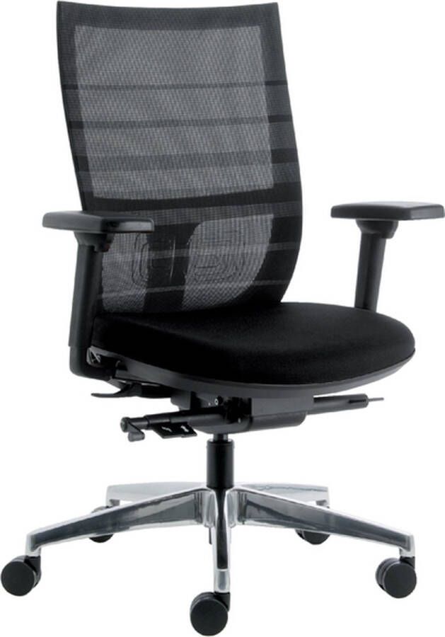 Euroseats Bureaustoel Curve aluminium voetenkruis zwart