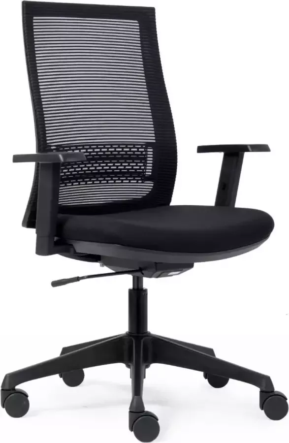Euroseats Canillo Bureaustoel met zwarte Mesh rug en verstelbare armleggers. GEMONTEERD GELEVERD