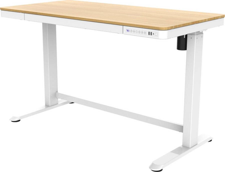 Euroseats Elektrisch zit-sta bureau 120x60cm kunststof eiken wit