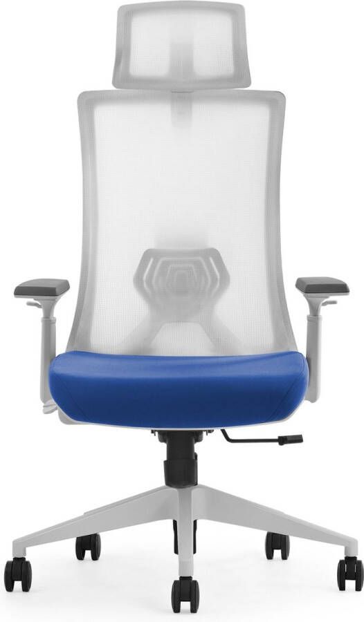 Euroseats Euroseat ergonomische bureaustoel met hoofdsteun Verona. Uitvoering witte Mesh rug & zitting rood gestoffeerd. Voldoet aan de NEN EN 1335 norm