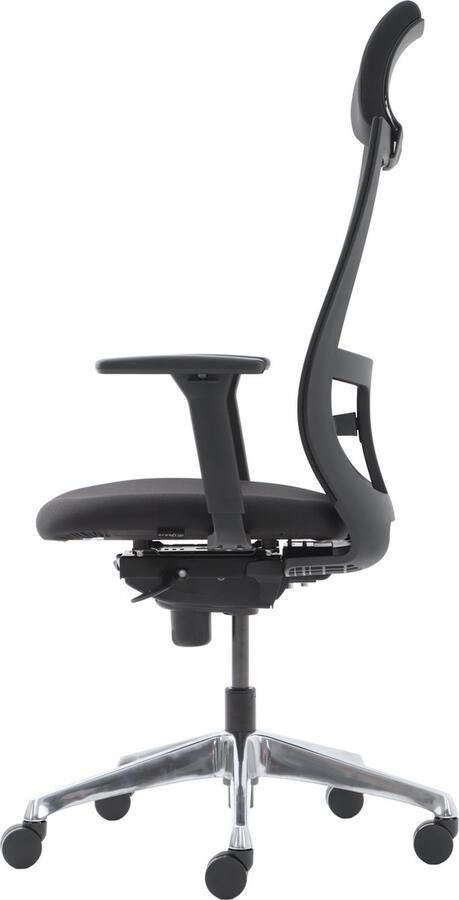 Euroseats Curve Bureaustoel met hoofdsteun en aluminium voetenkruis. Voldoet aan de NEN EN 1335 Normering