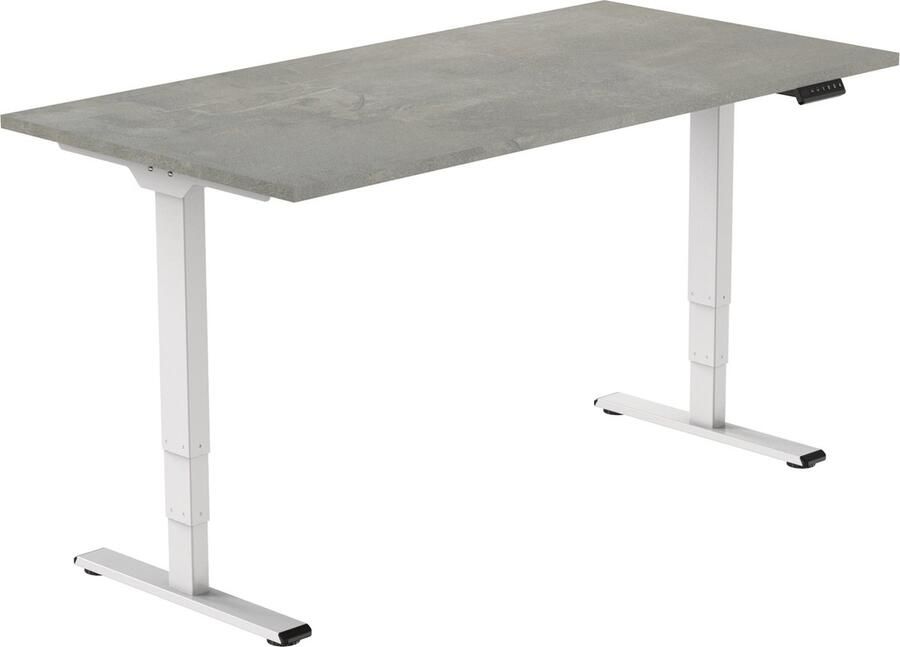 Euroseats OrangeLabel elektrisch zit sta bureau Eco frame wit. Voldoet aan de NEN EN 527. Inclusief Oxyd blad maat 140x80