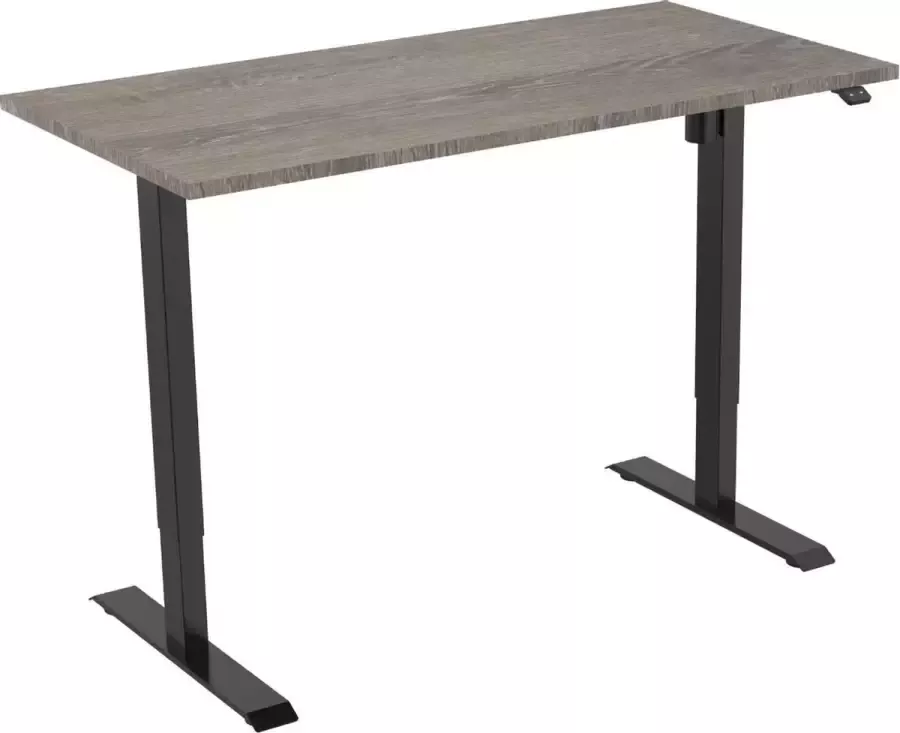 Euroseats OrangeLabel Desk Z1 zwart frame Blad Logan Eik 160x80cm. Elektrische zit sta bureau