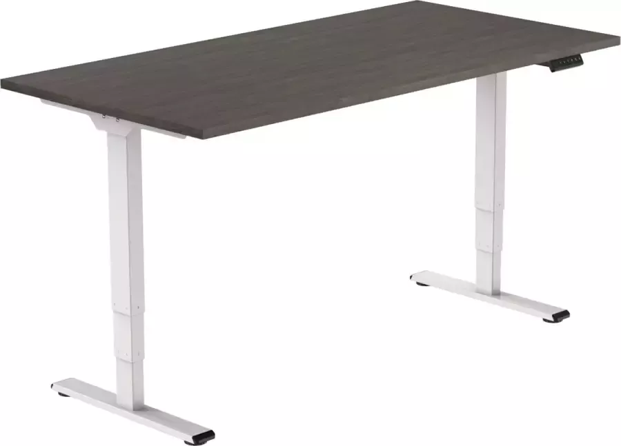 Euroseats OrangeLabel elektrisch zit sta bureau Eco frame wit maat 140x80. Voldoet aan de NEN EN 527. Inclusief Logan Eiken blad!