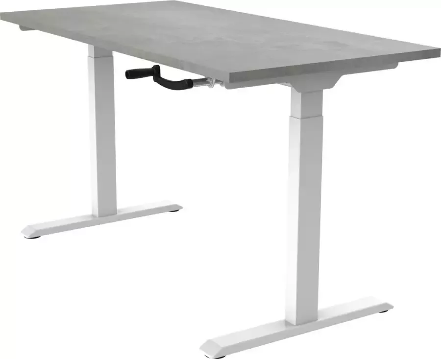 Euroseats OrangeLabel S1 Desk Wit onderstel Blad Oxyd maat 120x80cm. Slinger zit sta uitvoering