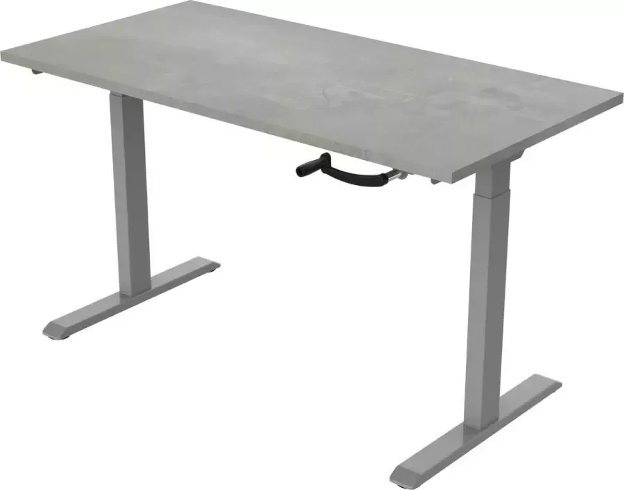 Euroseats OrangeLabel S1 Zit sta bureau met slinger. Onderstel kleur grijs (RAL7045) incl. blad 120x80 Oxyd