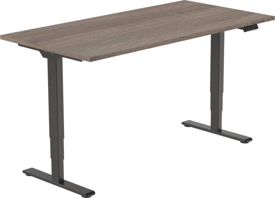 Euroseats OrangeLabel zit sta bureau Eco frame zwart maat 160x80cm. Voldoet aan de NEN EN 527. Inclusief Robson Eik blad