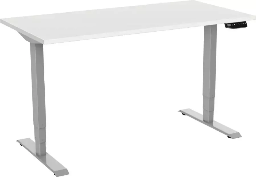 Euroseats OrangeLabel Zit sta Desk Pro2 160x80 Grijs onderstel & Blad wit. Inclusief 2 motoren LED display met Memory