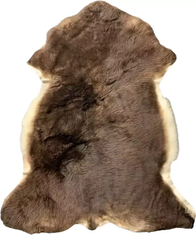 Euroskins Schapenvacht Vloerkleed Bruin Wit 106x82 cm Rob