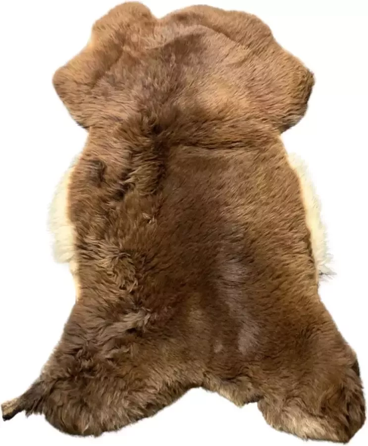 Euroskins Schapenvacht Vloerkleed Bruin Wit 119x89cm Tim