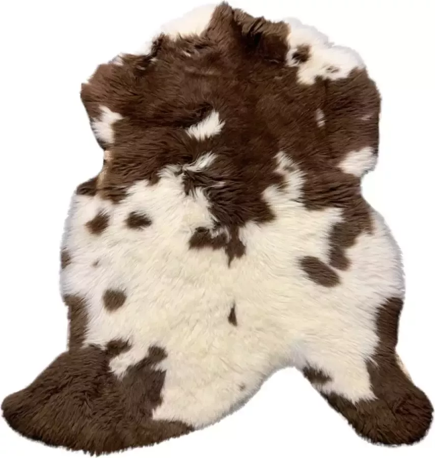 Euroskins Schapenvacht Vloerkleed Bruin Wit 87x73cm Flesly