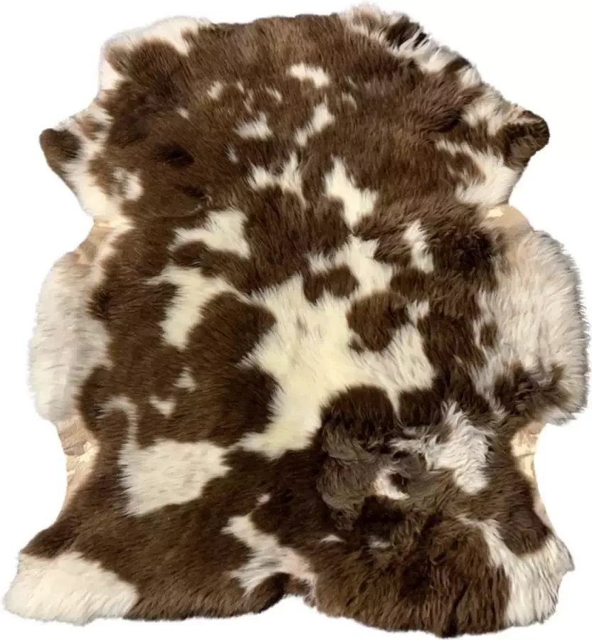 Euroskins Schapenvacht Vloerkleed Bruin Wit 89x80 cm Rocket