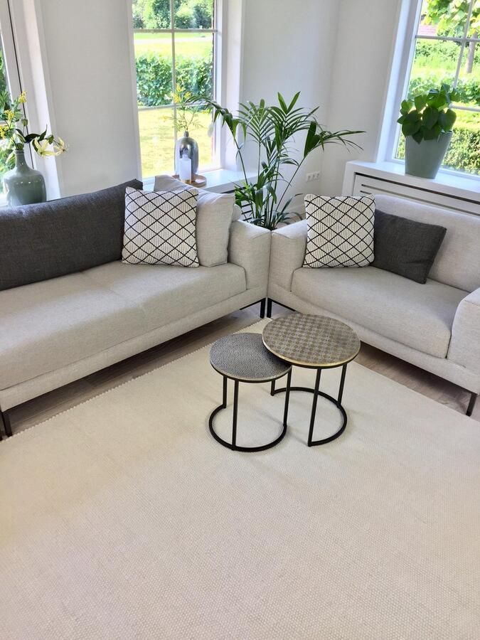 Eva Interior Wollen vloerkleed Wit Cobble Stone Wit Creme 160 x 230 cm (M)