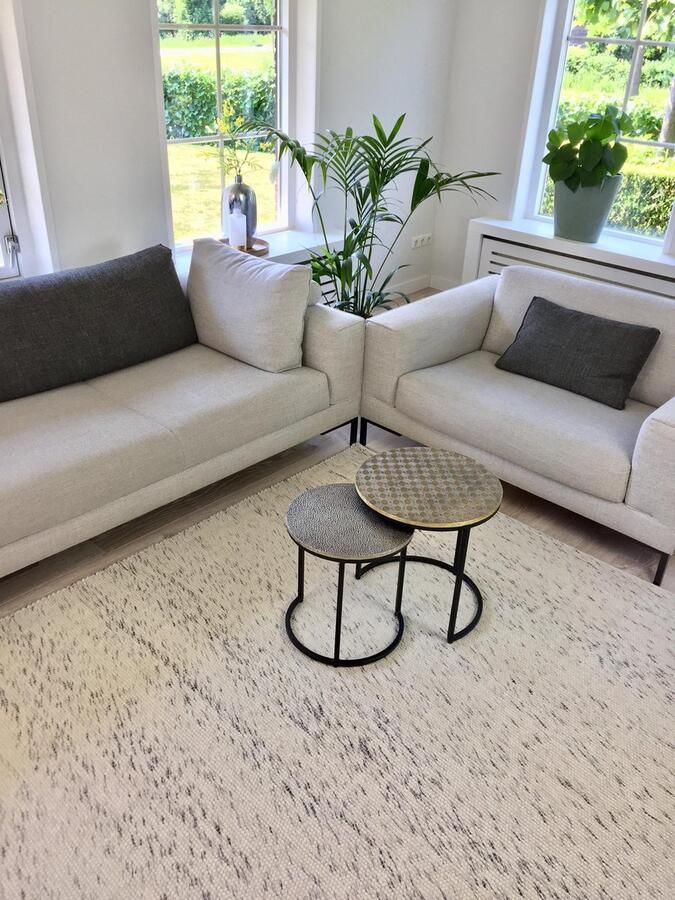 Eva Interior Wollen vloerkleed Wit Antraciet Cobble Stone Wit Antraciet 200 x 280 cm (L)