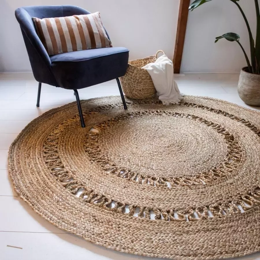 Eva Interior Rond jute vloerkleed Mila Beige Rond 120 Ø (S)