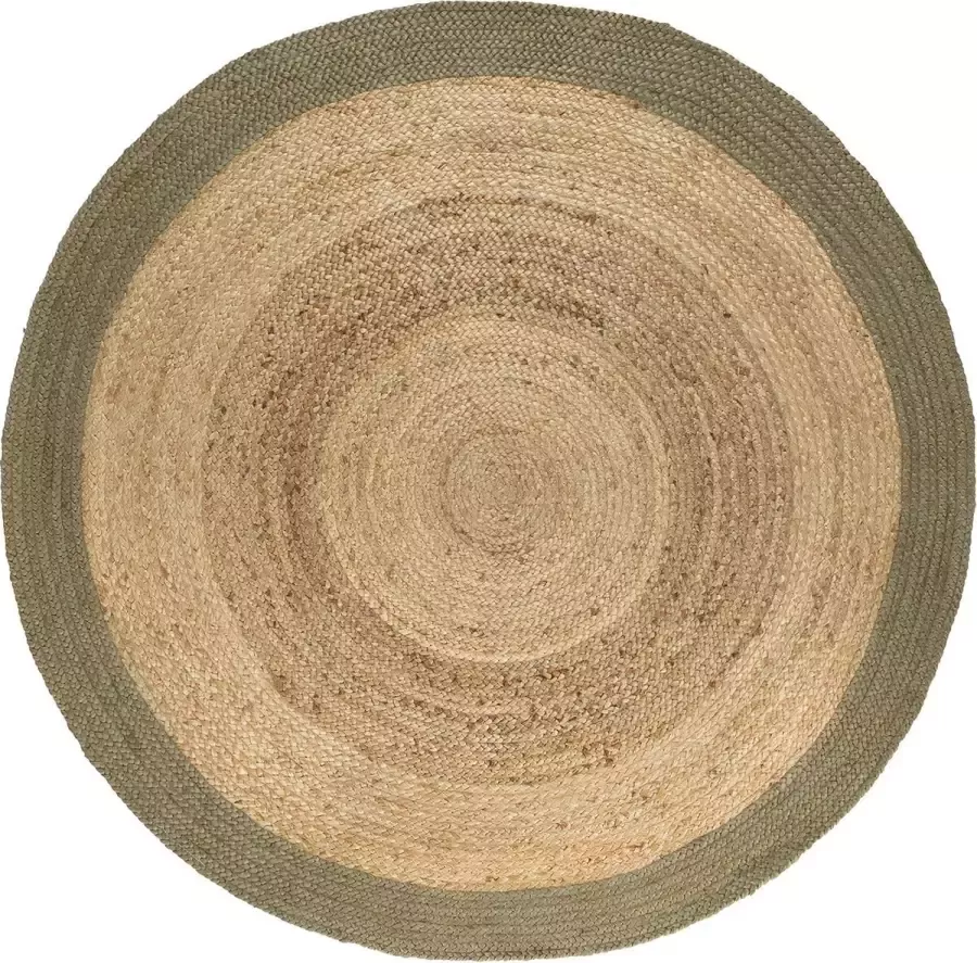 Eva Interior Rond vloerkleed Jute Naturel Groen Jute Rond 200 Ø (L)