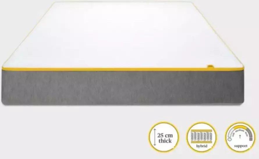 EVE SLEEP Matras ORIGINAL HYBRID Garabtie 5 jaar Pocketveer Traagschuim 90x190cm