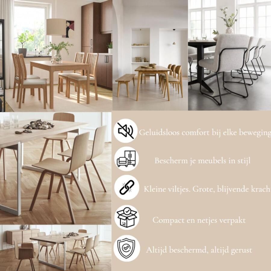 Evelle Viltglijders 177 stuks Meubelvilt in Opbergbox Zelfklevend Bruin Wit & Zwart Voor Stoelen Tafel Bank & Kasten