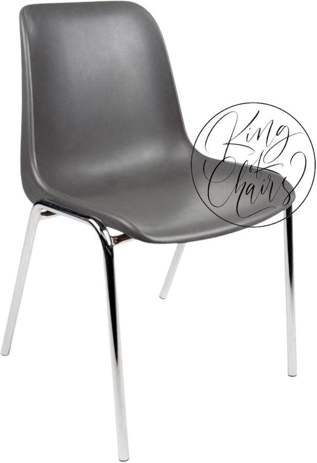 Everardo model Helene Antraciet verchroomd onderstel kantinestoel stapelstoel kuipstoel vergaderstoel tuinstoel kantine stoel stapel stoel tuin stoel kantinestoelen stapelstoelen kuipstoelen arenastoel kerkstoel schoolstoel bezoekersstoel - Foto 2