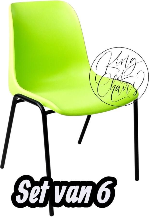 Everardo Kantinestoel Helene Limegroen -set van 6- zwart onderstel kantinestoel stapelstoel kuipstoel vergaderstoel tuinstoel kantine stoel stapel stoel tuin stoel kantinestoelen stapelstoelen kuipstoelen arenastoel schoolstoel bezoekersstoel