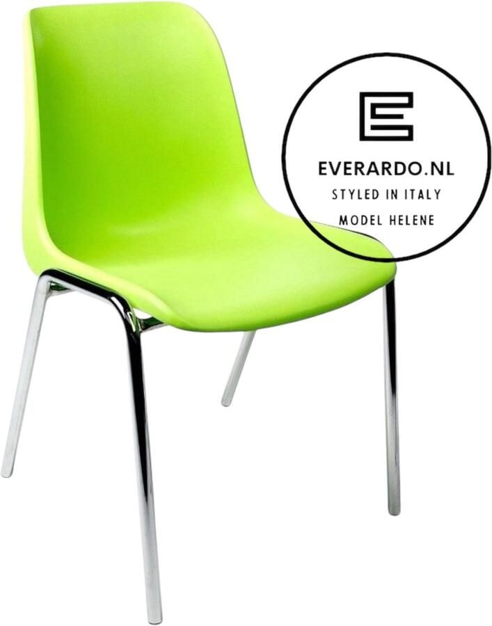 Everardo Kantinestoel Helene Limegroen verchroomd onderstel kantinestoel stapelstoel kuipstoel vergaderstoel tuinstoel kantine stoel stapel stoel tuin stoel kantinestoelen stapelstoelen kuipstoelen arenastoel schoolstoel bezoekersstoel