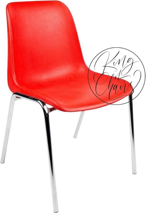 Everardo model Helene Rood verchroomd onderstel kantinestoel stapelstoel kuipstoel vergaderstoel tuinstoel kantine stoel stapel stoel tuin stoel kantinestoelen stapelstoelen kuipstoelen arenastoel kerkstoel schoolstoel bezoekersstoel - Foto 2