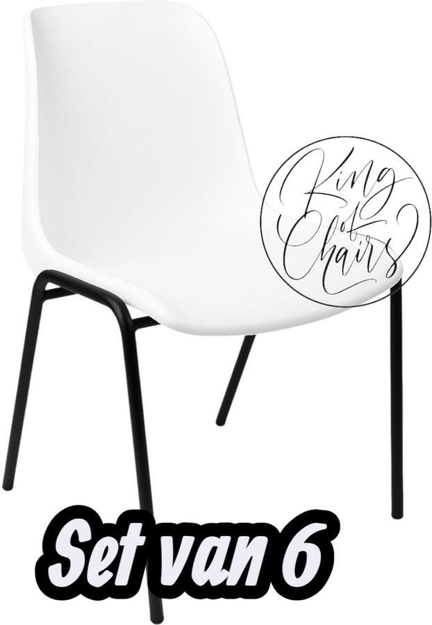 Everardo Kantinestoel Helene Wit -set van 6- zwart onderstel kantinestoel stapelstoel kuipstoel vergaderstoel tuinstoel kantine stoel stapel stoel tuin stoel kantinestoelen stapelstoelen kuipstoelen arenastoel schoolstoel bezoekersstoel
