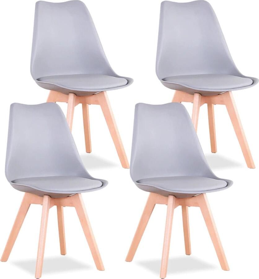 Everything You Want EYW Eetkamerstoel set van 4 – Eetkamerstoel Eetkamerstoelen – Kuipstoel – Kuipstoel buiten – Kuipstoelen – Kuipstoelen set van 4 – Keukenstoelen – Keukenstoelen set 4 Grijs