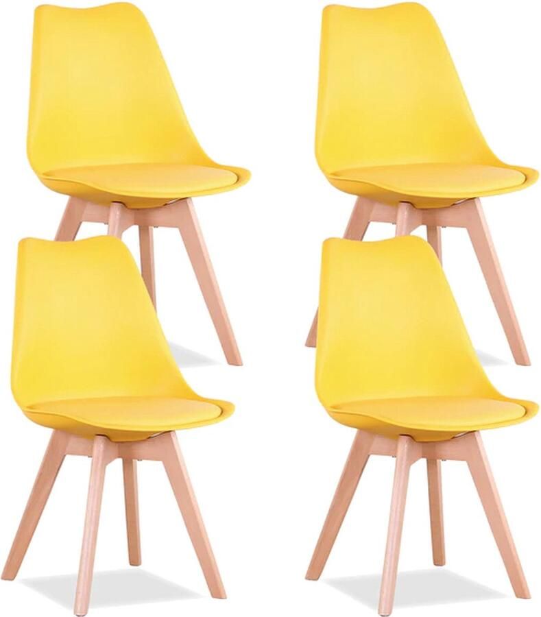 Everything You Want EYW Eetkamerstoel set van 4 – Eetkamerstoel Eetkamerstoelen – Kuipstoel – Kuipstoel buiten – Kuipstoelen – Kuipstoelen set van 4 – Keukenstoelen – Keukenstoelen set 4 Geel