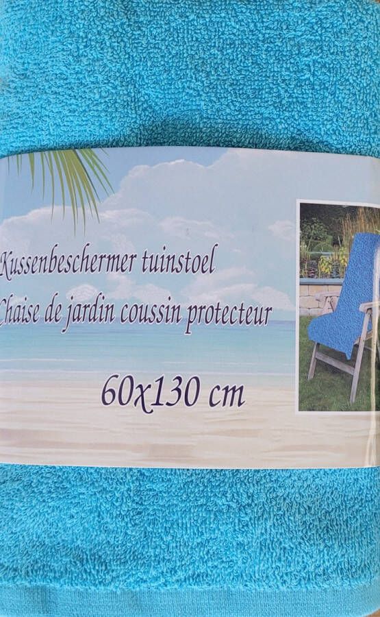 Evora Kussenbeschermer tuinstoel lichtblauw 60x130 cm badstof stoelhanddoek