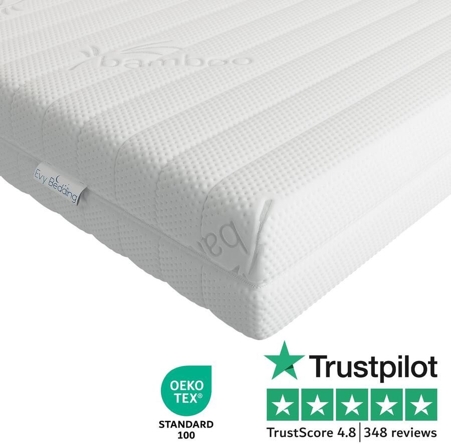 Evy Bedding 80x160 cm Eenpersoons HR45 koudschuim Orthopedisch Matras- 14cm dik Afritsbaar hoes wasbaar Hotel kwaliteit 80 x 160 cm