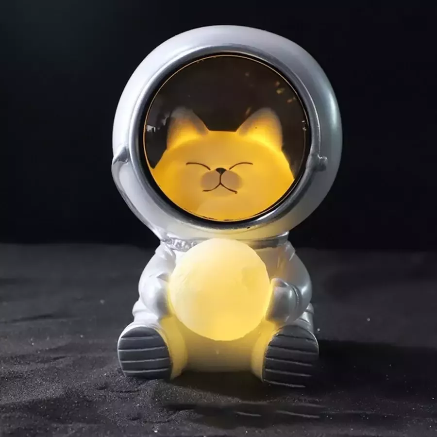 Exalight Schattig Astronaut Dieren Lampje Nachtlampje Schemer Lamp Kinderkamer Kitten
