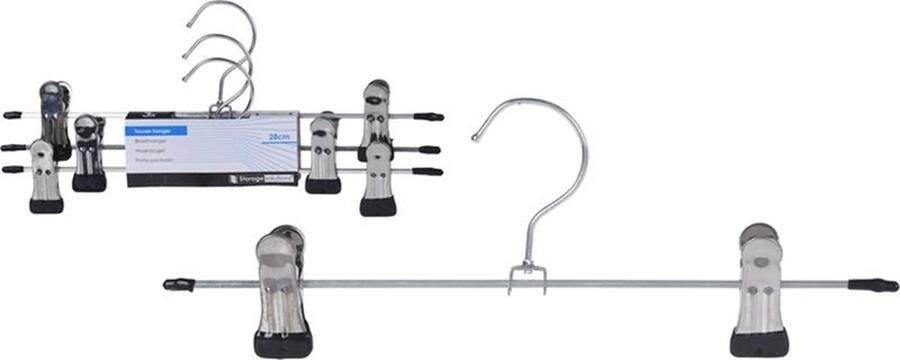 Excellent Houseware Five Kledinghangers 3x zilver voor broeken 28 5 cm kleerhanger