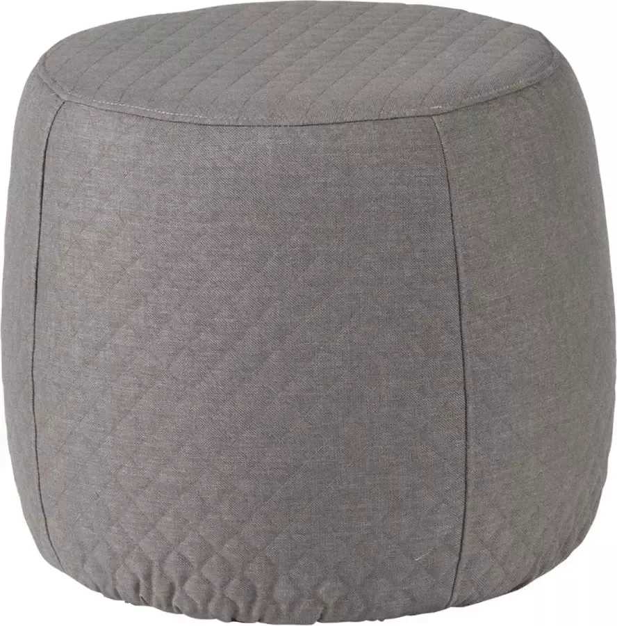 Exotan Poef Binnen Buiten Domino Polyester Stone Grey 44x51x51