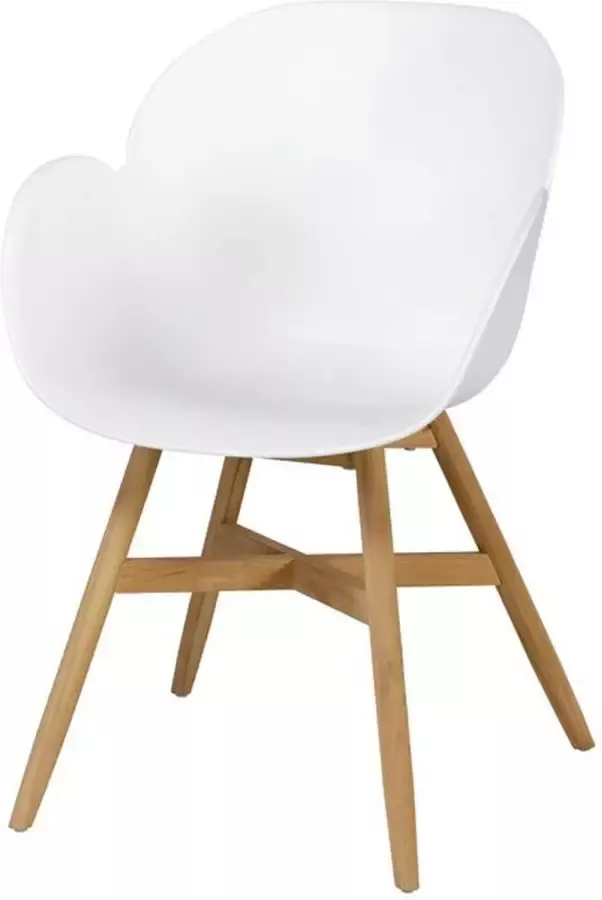 Exotan Fauteuil Buiten Tulip Teak|Kunststof Wit Set van 2 - Foto 2