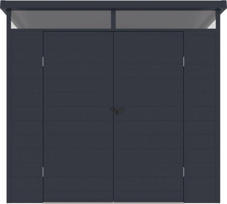 EXPERTLAND Tuinhuisje van antracietgrijs hars van 4 m² met vloer MINARO L 228 cm x H 181 cm x D 180 cm