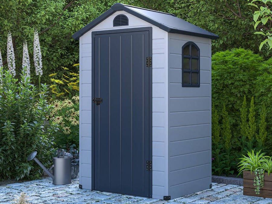 EXPERTLAND Tuinschuur van hars CESIO Grijs 1 39m² L 120 cm x H 168 cm x D 104 cm - Foto 2