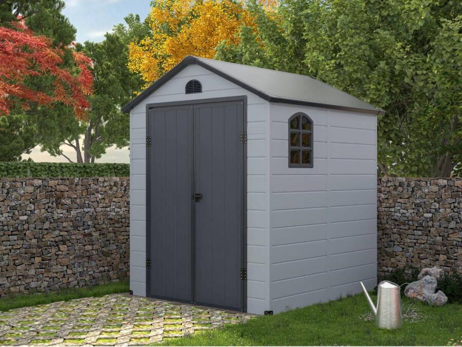 EXPERTLAND Tuinschuur van hars CESIO Grijs 3 65m² L 176 cm x H 180 cm x D 180 cm - Foto 2