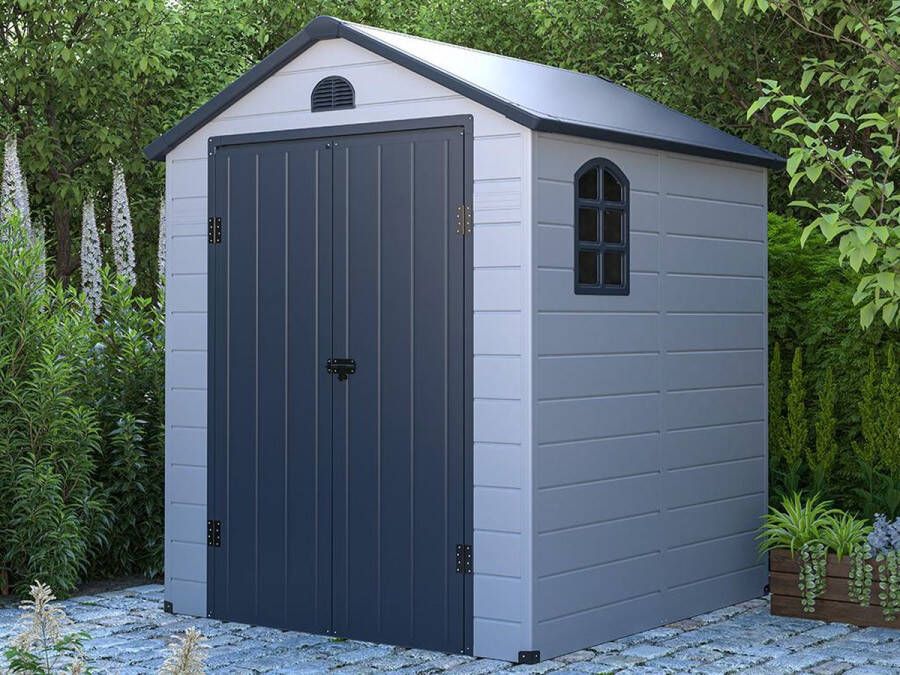 EXPERTLAND Tuinschuur van hars CESIO Grijs 3 65m² L 176 cm x H 180 cm x D 180 cm