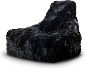Extreme Lounging b-bag mighty-b sheepskin zwart zitzak volwassenen ergonomisch indoor 100% schapenwol