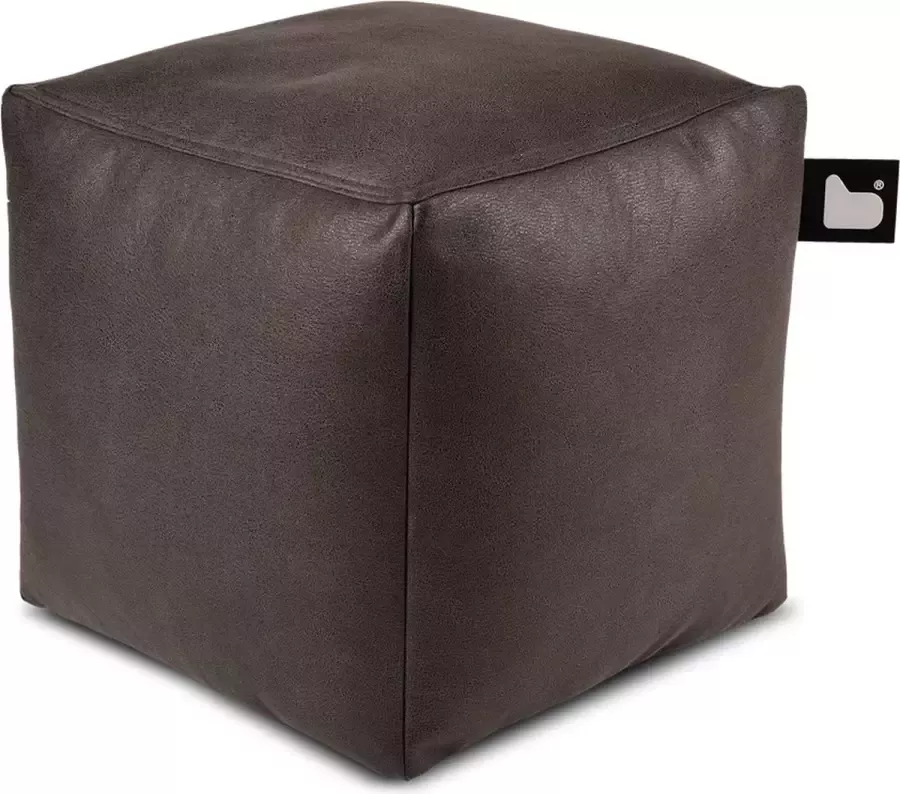 Extreme Lounging b-box leatherlook poef voor binnen ergonomische 40x40x40cm slate - Foto 1
