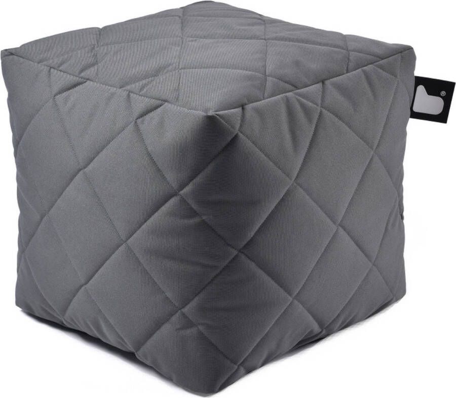 Extreme Lounging b-box quilted poef voor binnen en buiten ergonomische en waterdicht 40x40x40cm grijs