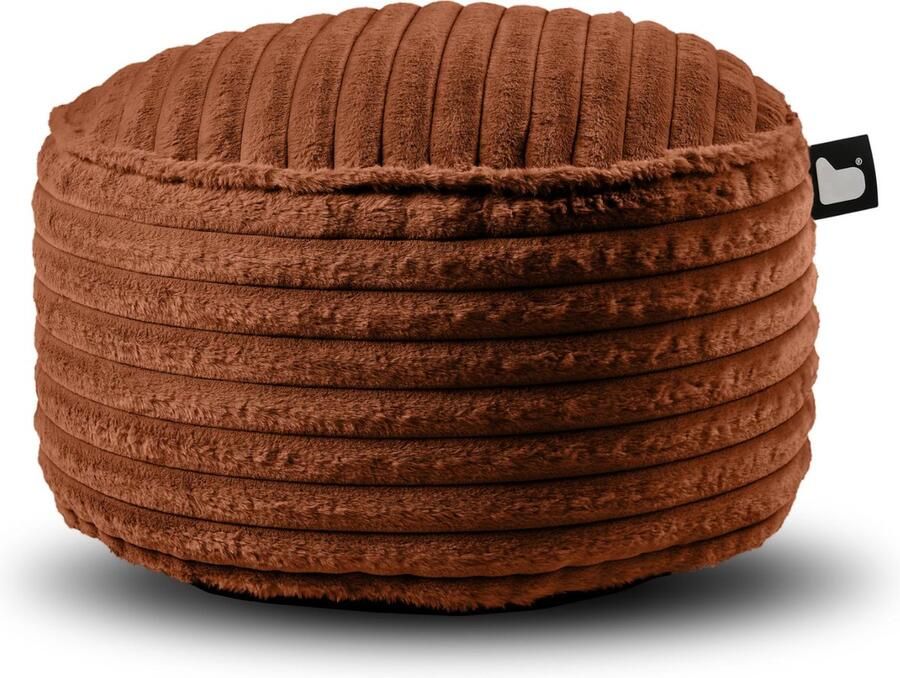 Extreme Lounging b-poufe cord poef rond voor binnen zachte & comfortabele stof 60x40cm amber