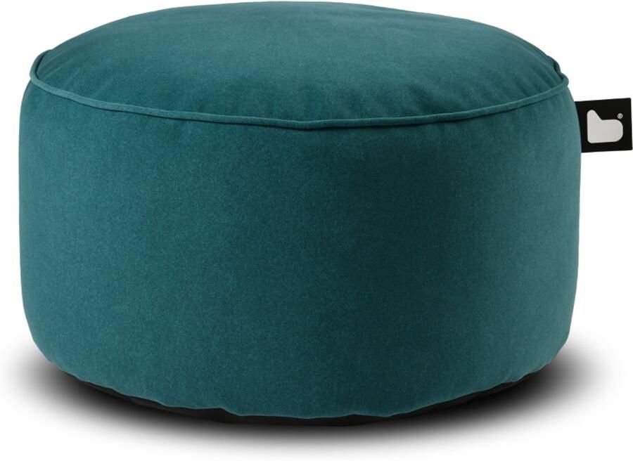 Extreme Lounging b-poufe suede poef rond voor binnen zachte suede stof 60x40cm teal