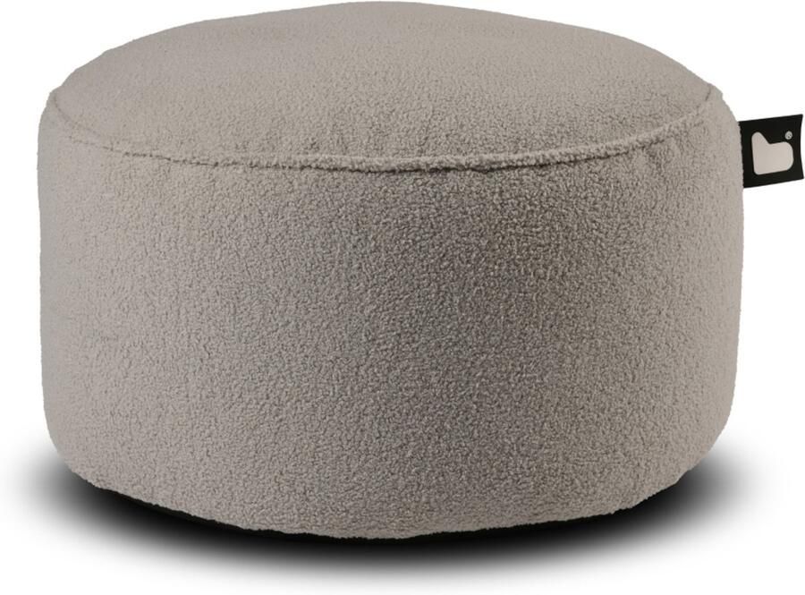 Extreme Lounging b-poufe teddy poef rond voor binnen zacht & comfortabel 60x40cm soft grijs