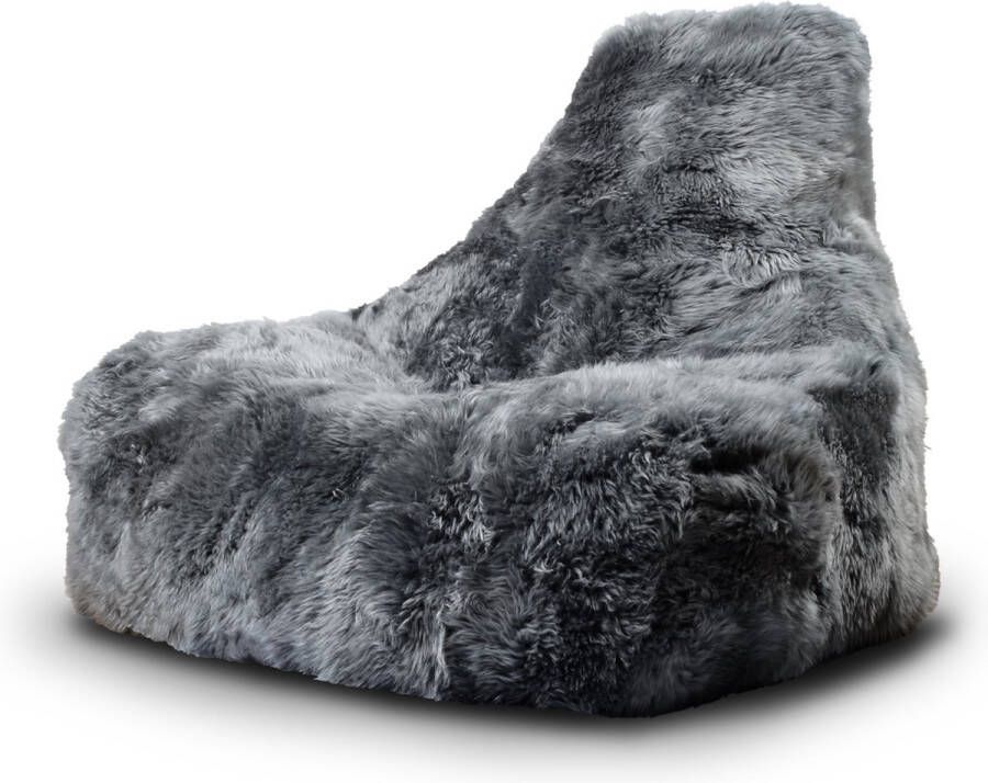 Extreme Lounging b-bag mighty-b sheepskin grijs zitzak volwassenen ergonomisch indoor 100% schapenwol
