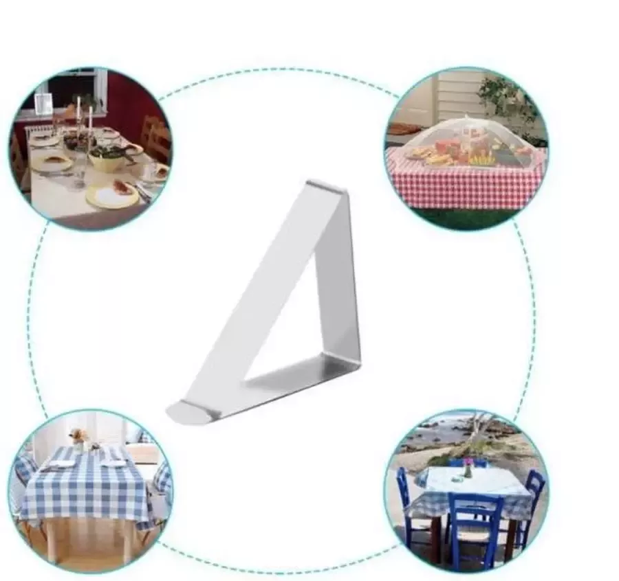 Faas Commerce Tafelkleed klem 6 stuks Tafel Clip Tafelklem Tafelkleedgewichtjes RVS