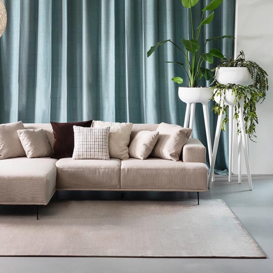 FABRIQ Texas Loper Tapijt 80x150 cm Vloerkleed Laagpolig Tapijt Woonkamer en Tapijt Slaapkamer Kleed Taupe