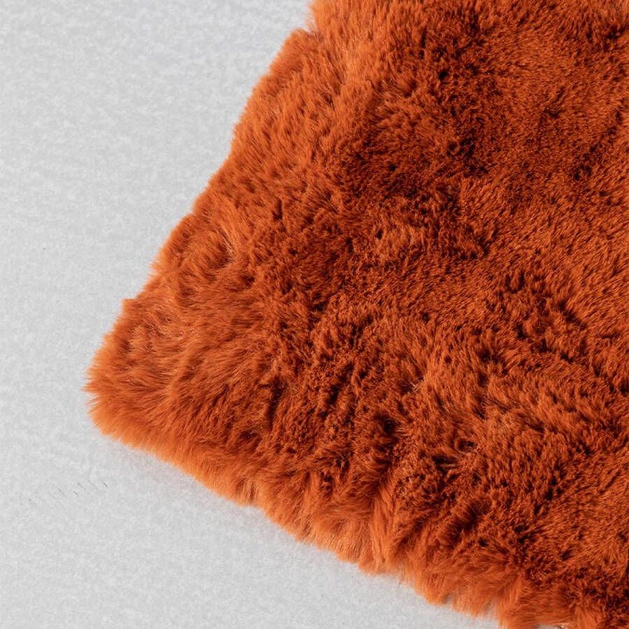 FABRIQ Imitatiebont Loper Tapijt 80x150 cm Vloerkleed Hoogpolig Tapijt Woonkamer en Tapijt Slaapkamer Kleed Terracotta